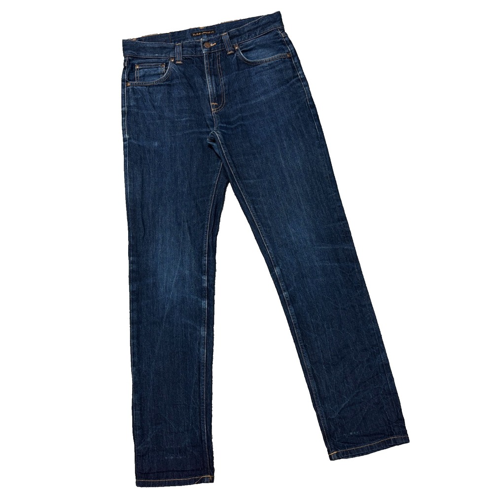 Nudie Jeans Gritty Jackson Dark Blue 100% Cotton ITALY Mens 31x34 (Act ~ 32x32)